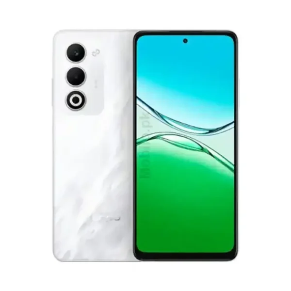 OPPO A6i 5G Smartphone in White OPPO A6i 5G mobile phone with sleek design and advanced features in Pakistan.