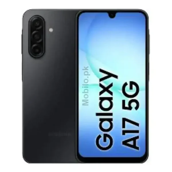 Samsung Galaxy A17 5G mobile phone with triple camera setup and sleek design.