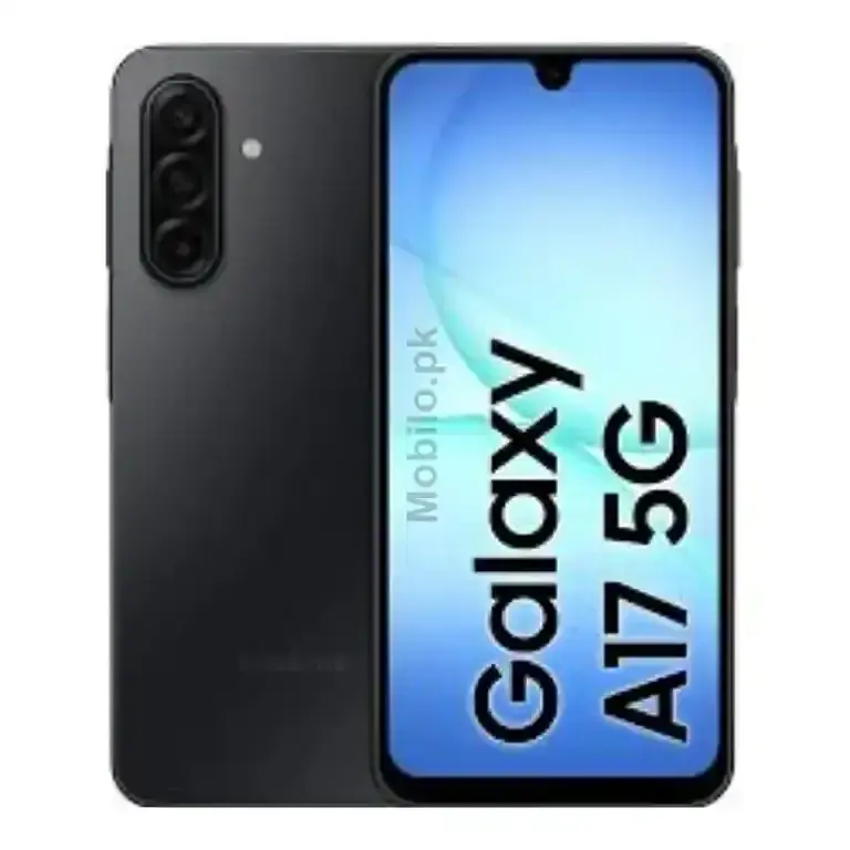 Samsung Galaxy A17 5G mobile phone with triple camera setup and sleek design.